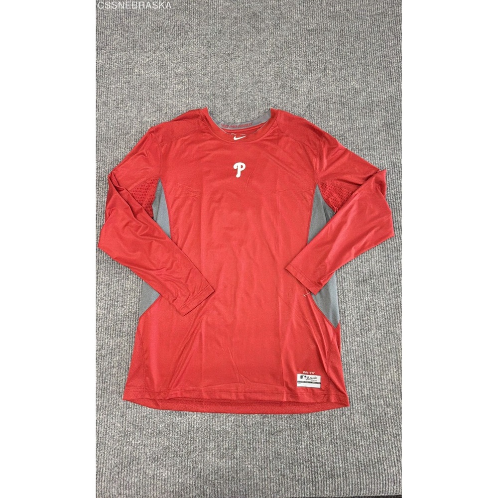 Nike Pro Combat Phillies Baseball Dri Fit Long Sleeve Top Mens 3XL 515227-601